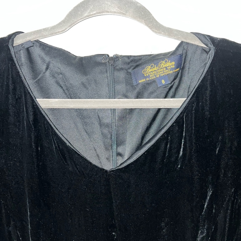 Brooks Brothers Short Sleeve Velvet MIDI Silk Blend Dress Size 8 - Picture 2 of 4